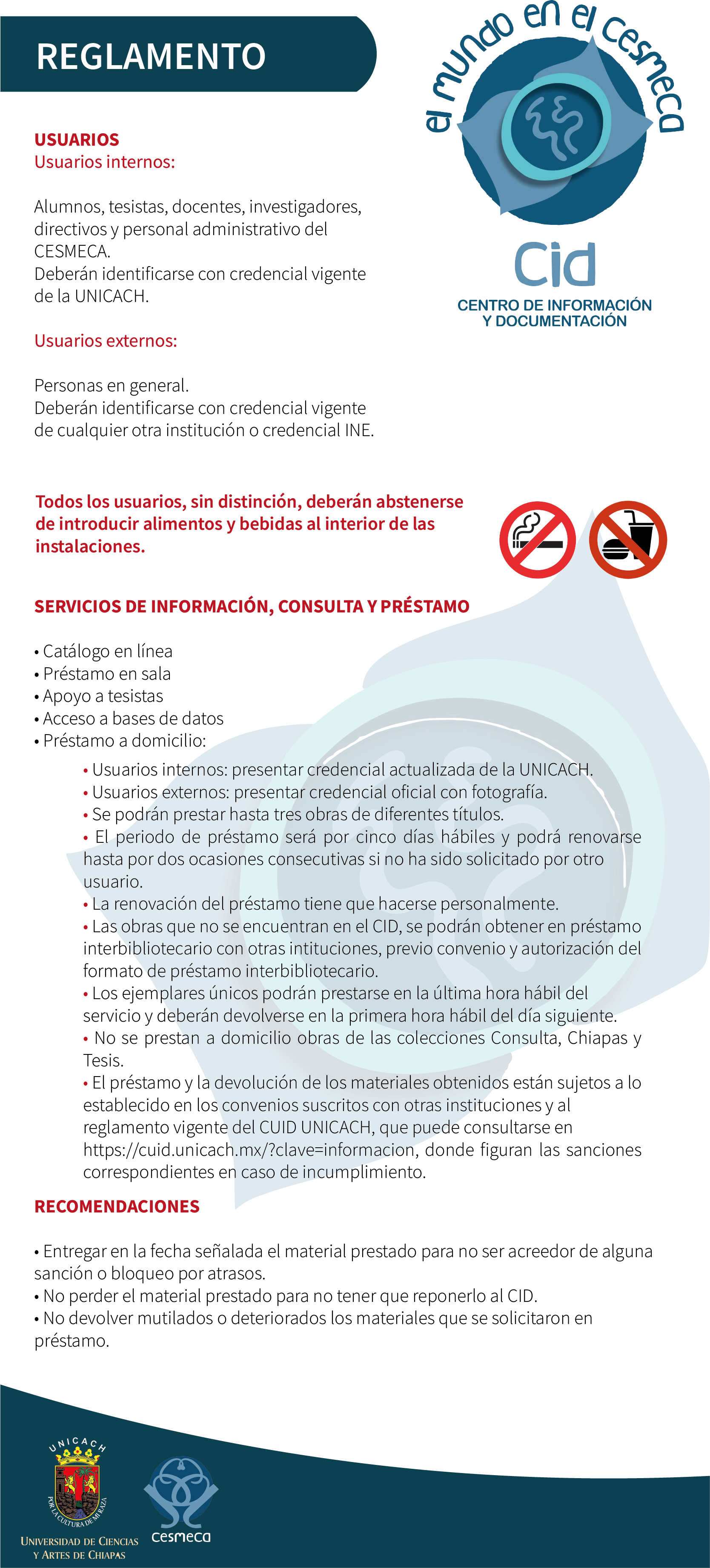 Reglamento de servicios CID CESMECA